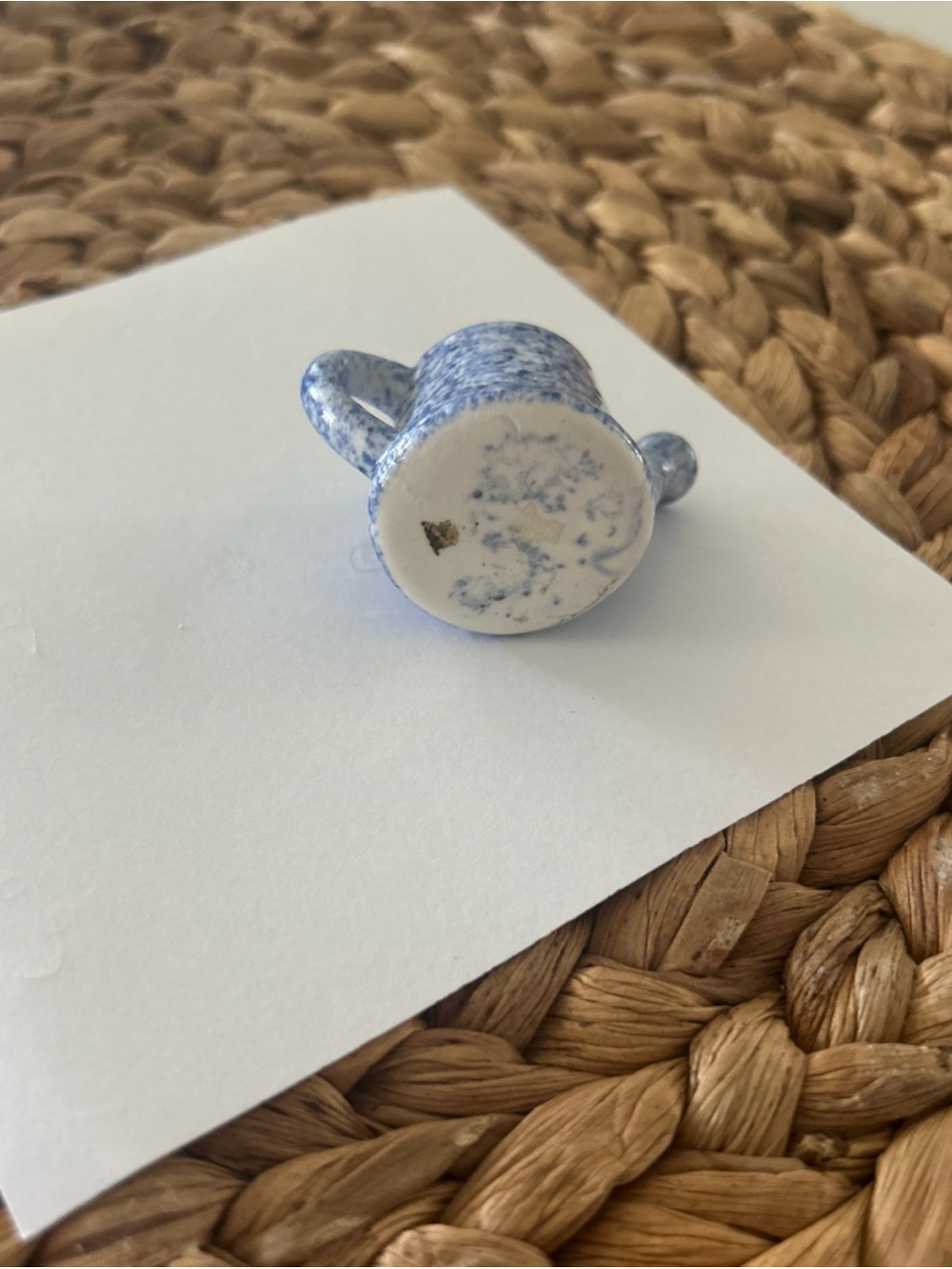Blue Speckled Mini Ceramic toothpick holder - Decorative Home